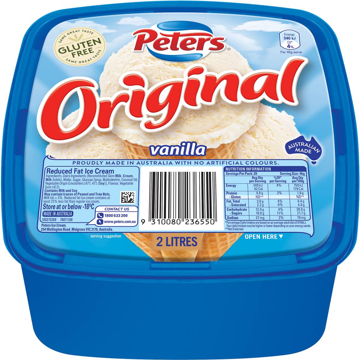 Peters Original Vanilla Ice Cream 2l