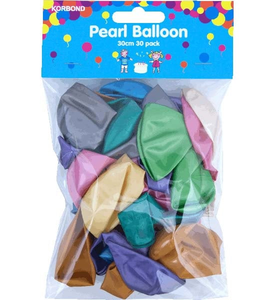 Korbond Balloon Round Pearl 30pk