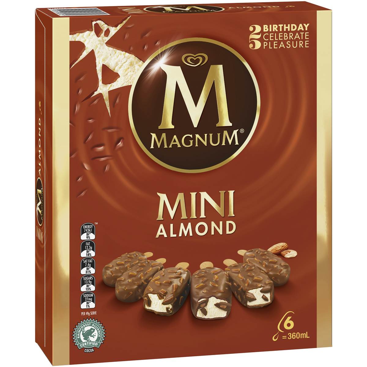 Magnum Mini Ice Cream Almond 6Pk