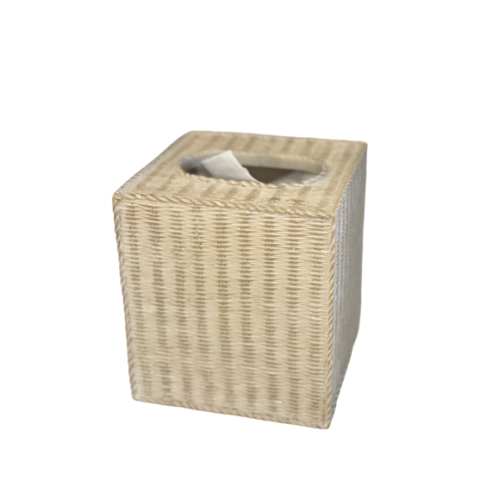 Rattan Weave Tissue Box Cube