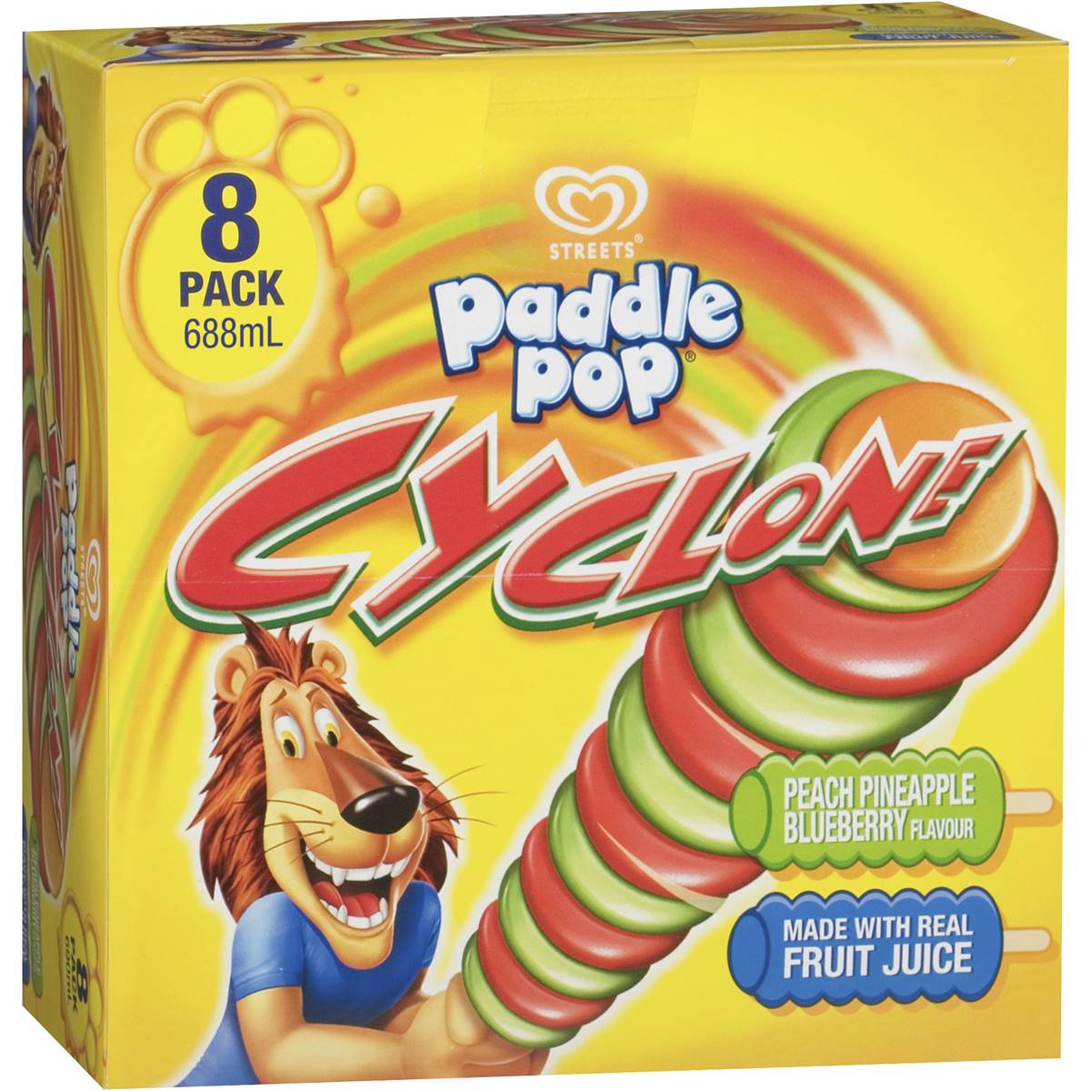 Paddle Pop Cyclone Water Ice 8Pk