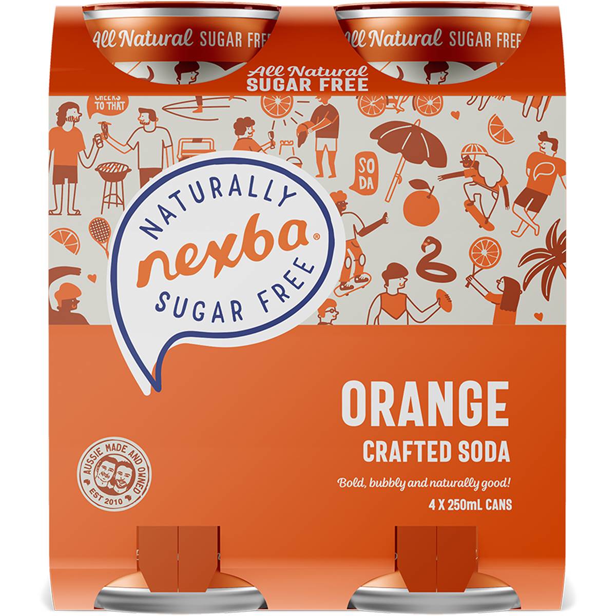 Nexba Orange Sugar-Free Crafted Soda 4 x 250ml