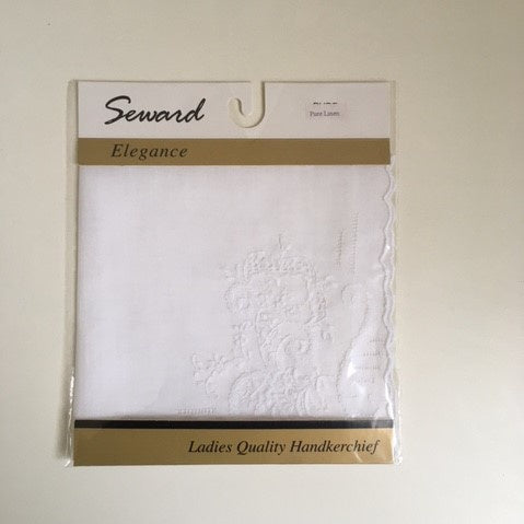 Seward Pure Linen Hankie - embroidered corner