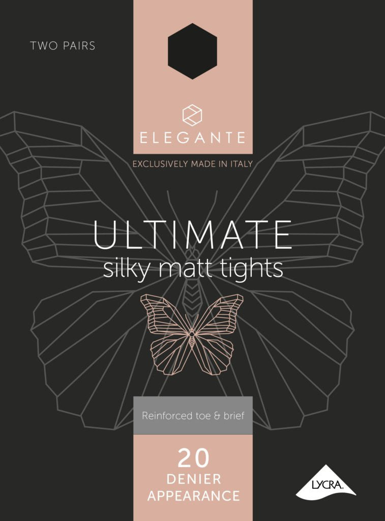 Elegante Ultimate Silky Matt Tights Navy 2 Pack
