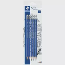 Staedtler Norica Eraser Tip Graphite Pencils HB 5pk