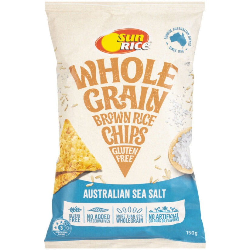 Sunrice Brown Rice Chips Sea Salt 150g