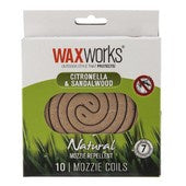 Waxworks Citronella & Sandalwood Mozzie Repellent Coils