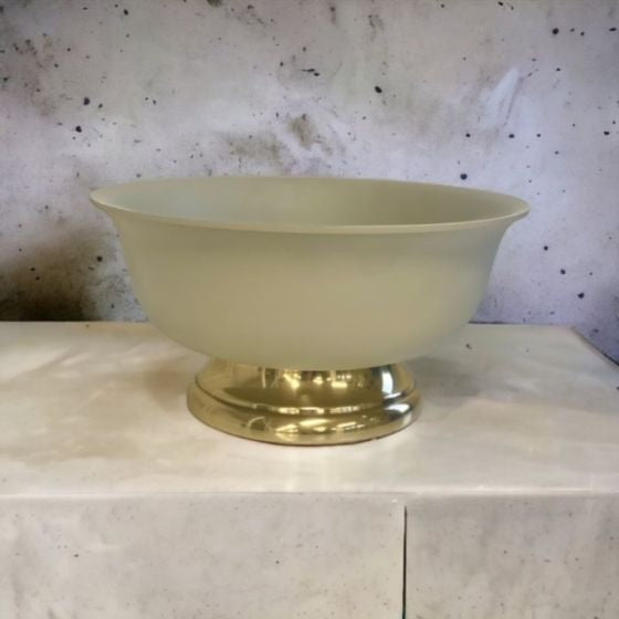Footed Bowl Cream/Gold Base - Large