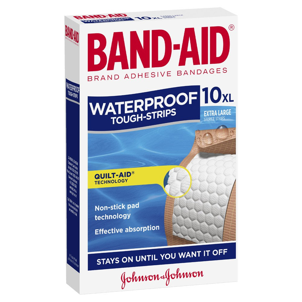 Band-aid Tough Strips Waterproof Extra Large 10pk