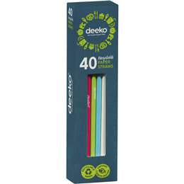 Deeko Paper Straws 40pk