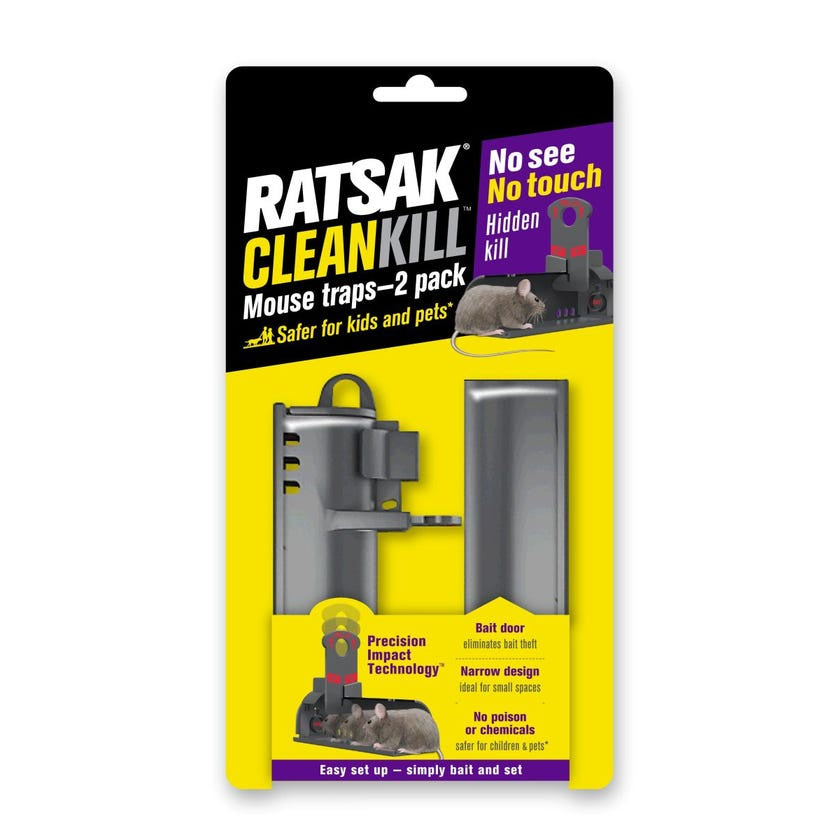 Ratsak Clean Kill Mouse Trap 2pk