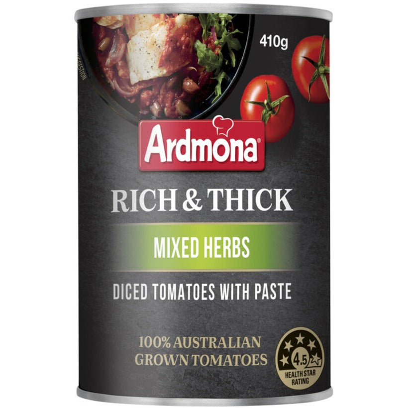 Ardmona  Rich & Thick Diced Tomatoes with Mixed Herbs 410g