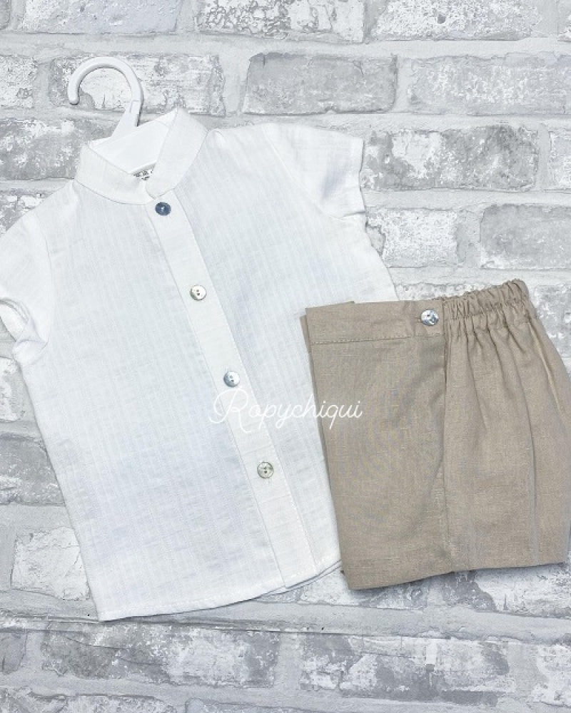 Anacastel Linen 2pc Shirt & Short Set