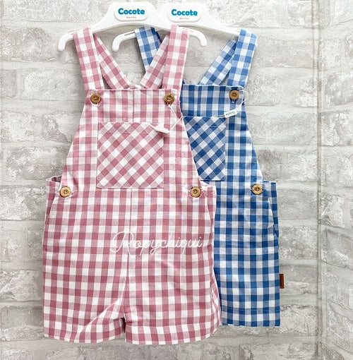 Cocote | Gingham Overalls | Blue  | 36M