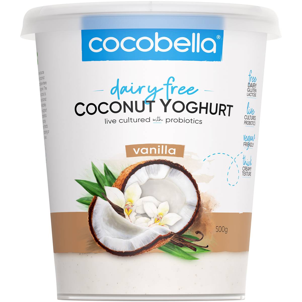Cocobella Yoghurt Dairy Free Coconut Vanilla 500g