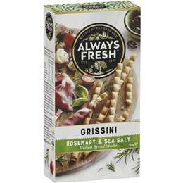 Always Fresh Grissini Sticks Rosemary & Sea Salt 125g