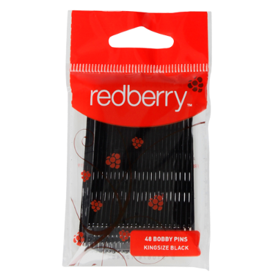 Redberry Kingsize Black Bobby Pins 48pk