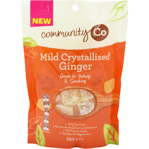 Community Co Ginger Mild Crystallised 250g