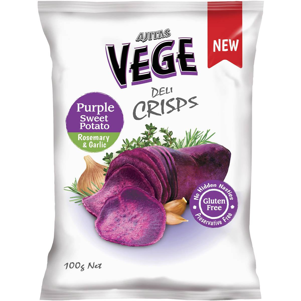 Vege Chips Deli Crisp Purple Sweet Potato Gluten Free 100g