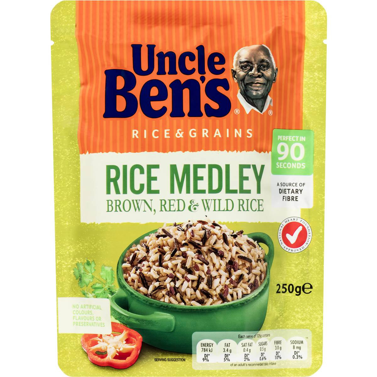 Uncle Bens Rice Medley Brown Red & Wild Rice 250g