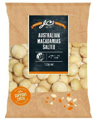 JCs Australian Macadamias Salted 100g