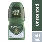 Mitchum Men's Roll On Unscented  Deodorant 50ml