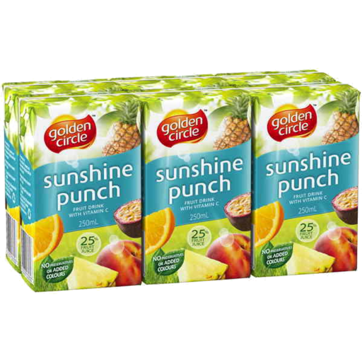Golden Circle Juice Box Sunshine Punch 6Pk