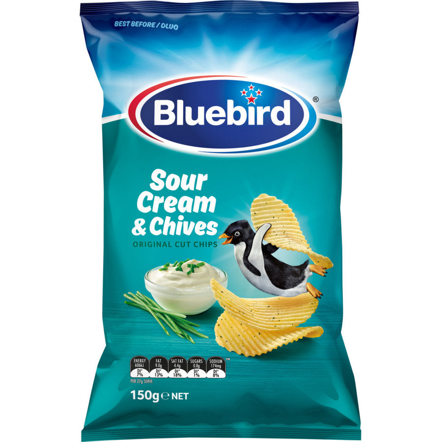 Bluebird Sour Cream  & Chives Chips 150g