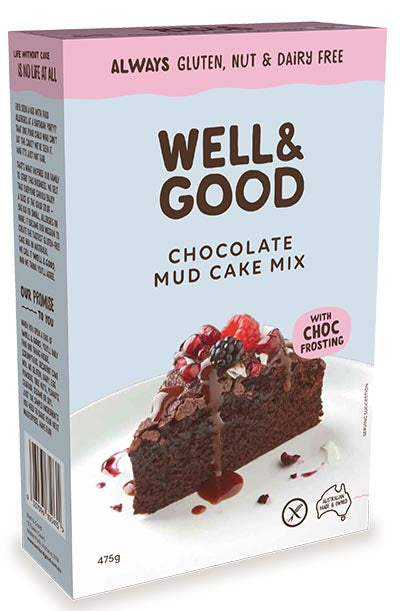 Well & Good Chocolate Mudcake Cake Mix Gluten Free  475g
