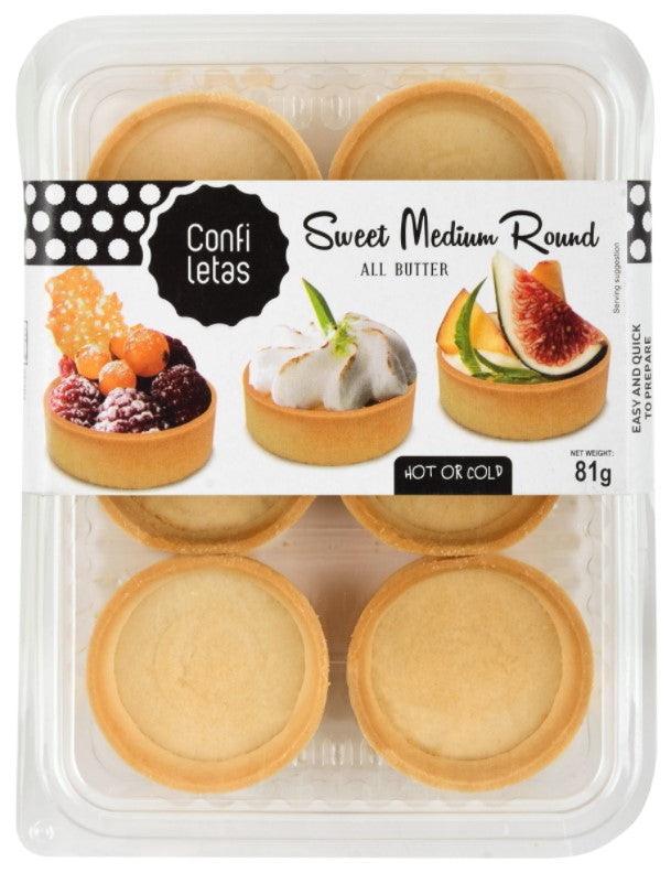 Confiletas Sweet Round Pastry Case Medium 6pk