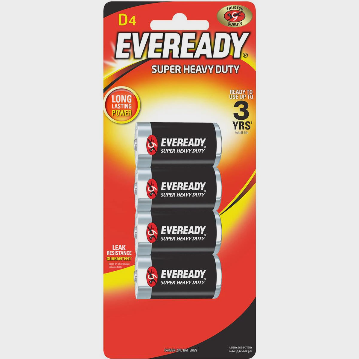 Eveready Black SHD Batteries D size - 4pk
