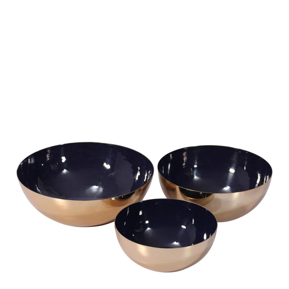 Edna Brass Bowl Medium - Navy