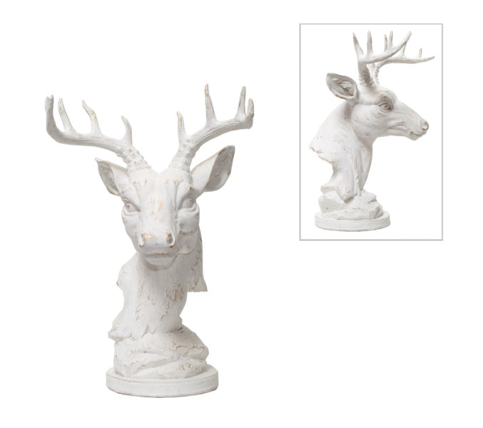 Deer Head - White 39cm