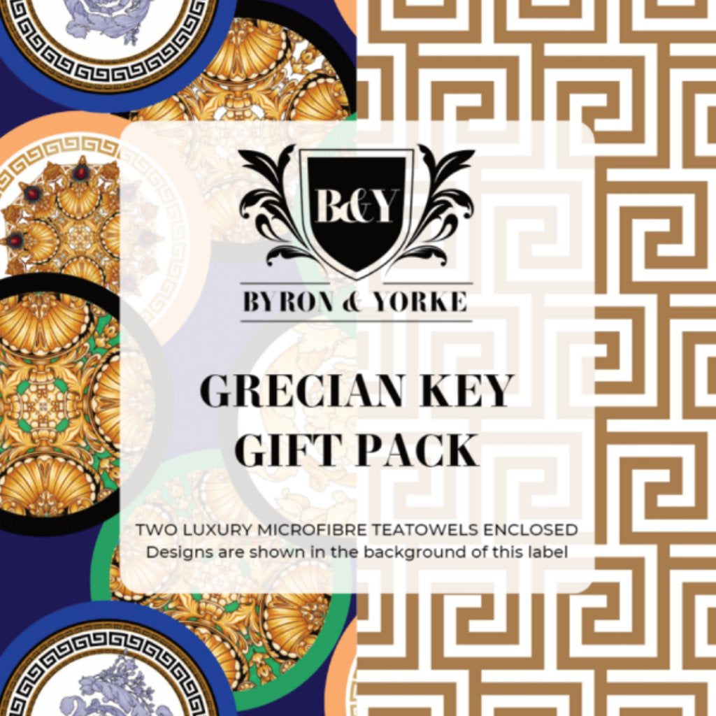 Byron & Yorke Microfibre Tea Towel Gift Pack - Grecian Key