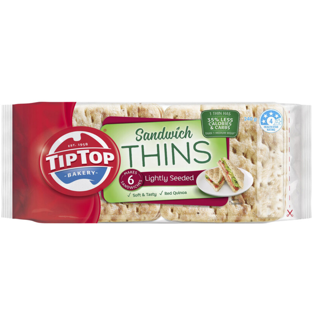 Tip Top Sandwich Thins  Mixed Grain 6Pk