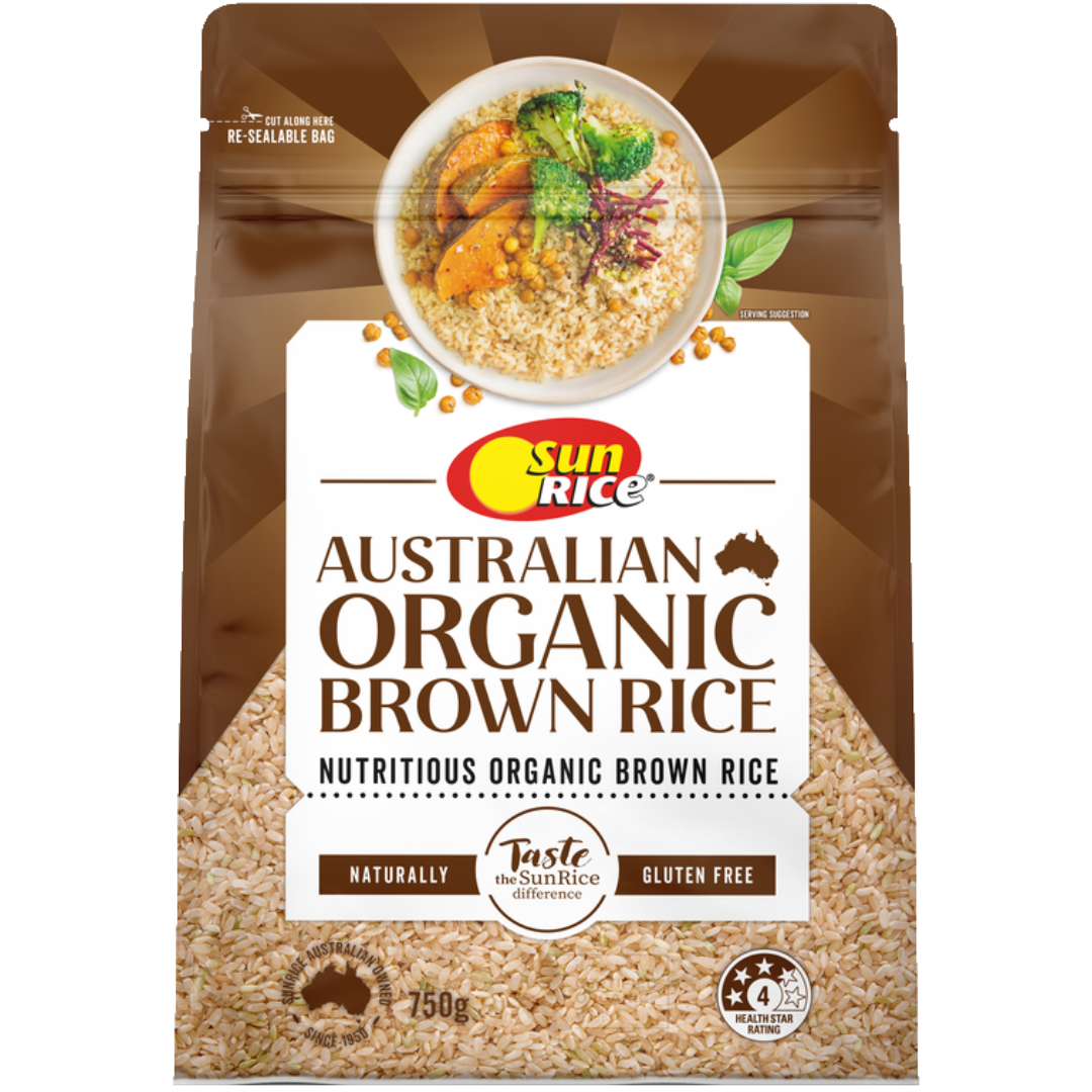 Sunrice Rice Organic Brown 750g