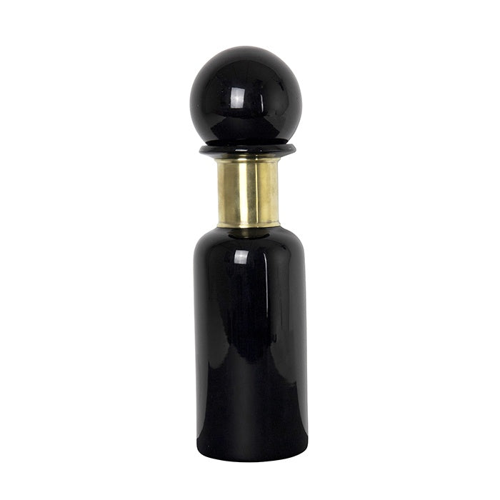 Large Glass Black Gold Bottle Vase