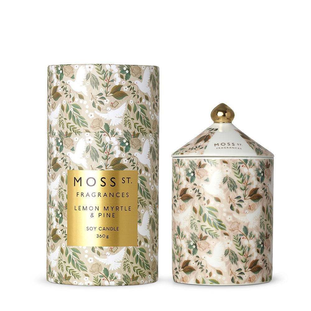 MOSS ST. Ceramic Candle 360g - Lemon Myrtle and Pine (Ltd Ed)