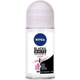 Nivea Black & White Clear Roll On Antiperspirant Deodorant 50ml