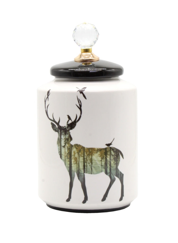 Stag Canister - White 20cm