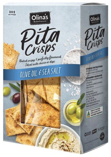 Olina's Olive Oil & Sea Salt Pita Crisps 100g