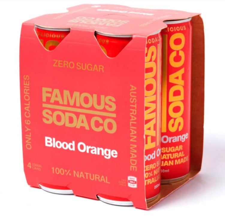 Famous Soda Co Blood Orange Pack 4x250ml