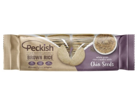 Peckish Rice Crackers Brown Rice & Chia 90g