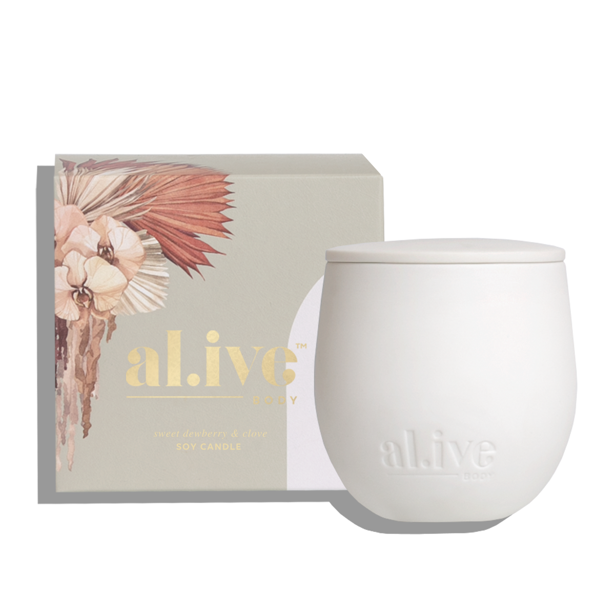 Alive Sweet Dewberry & Clove Soy Candle - White 295g