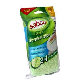 Sabco Duex Scrub & Wipe Kitchen Sponge 3pk