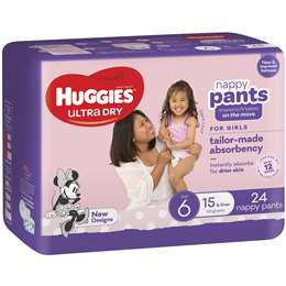 Huggies Nappy Pants Size 6 Girl 24pk