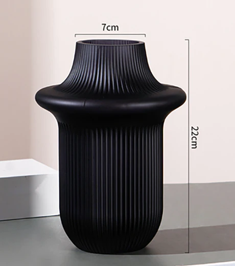 Black Glass Vase - 7x 22cm