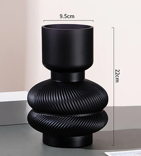 Black Glass Vase - 9.5x22cm
