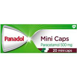 Panadol Mini Caps Pain Relief Paracetamol 500mg 20pk