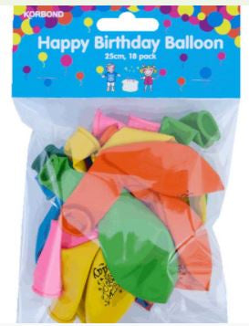 Korbond Happy Birthday Balloons 18 Pack
